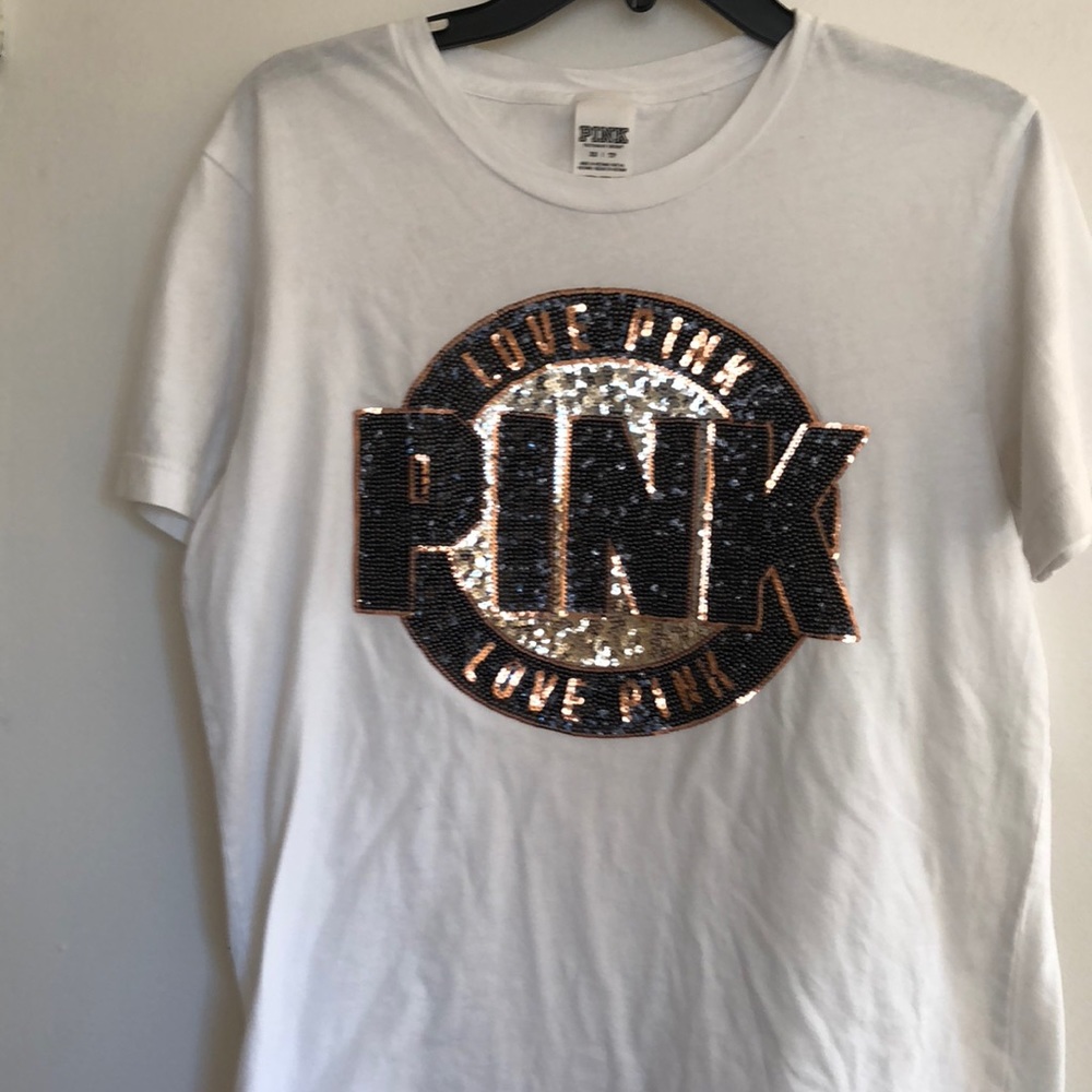Vs pink  white sequin top